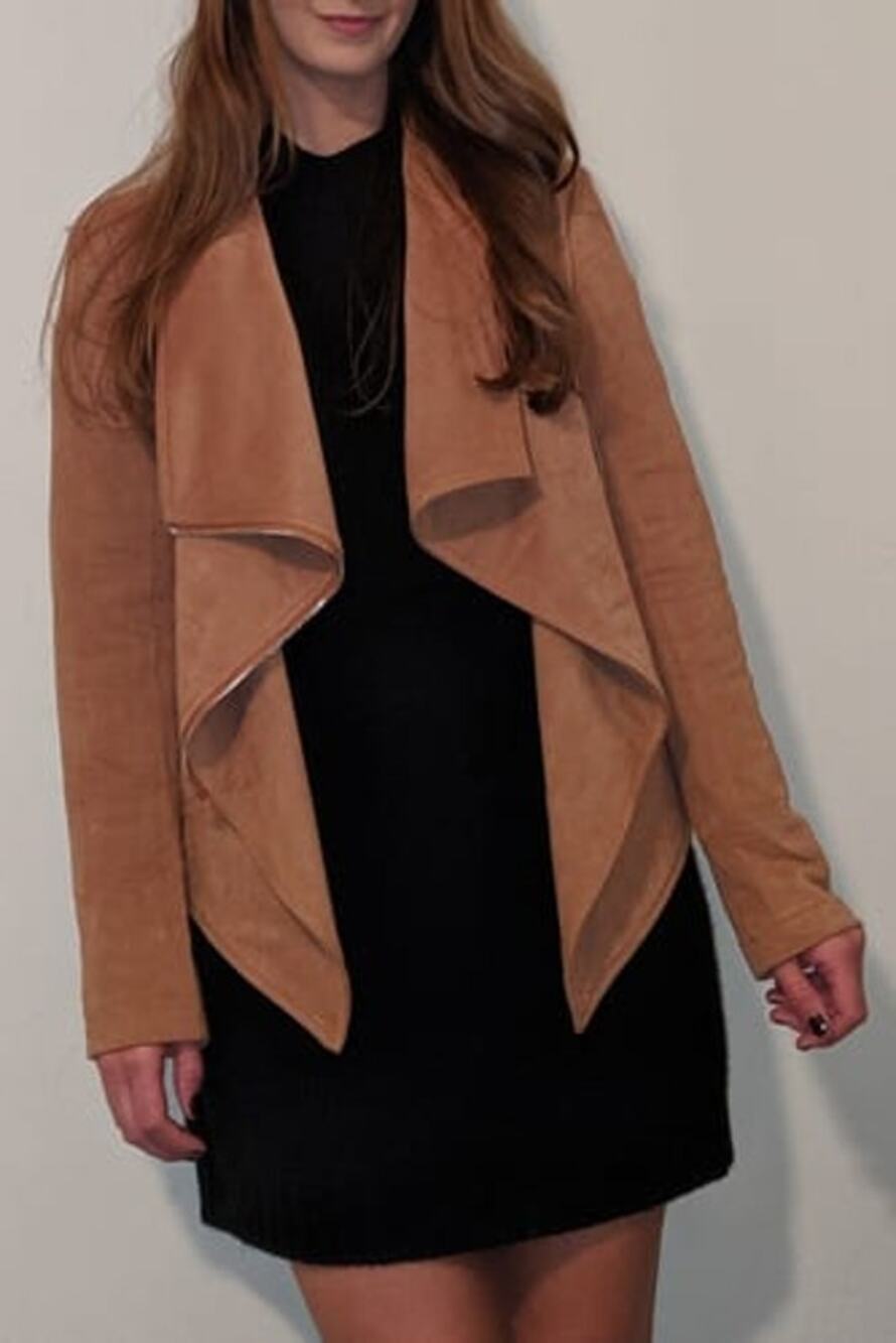 Lulus Wild at Heart Tan Vegan Suede Moto Jacket S NWT
